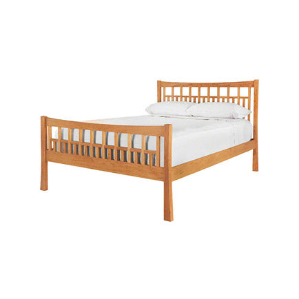 A wooden bed frame.