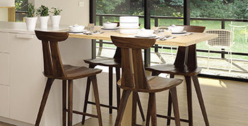 Wood Counter & Bar Stools